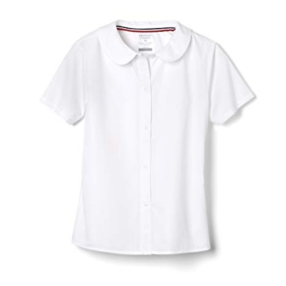 French Toast White Button Down Shirt Peter Pan Collar Uniform 8
